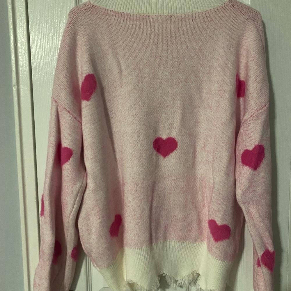 NTW Sweater with hearts size Medium - Picture 3 of 3